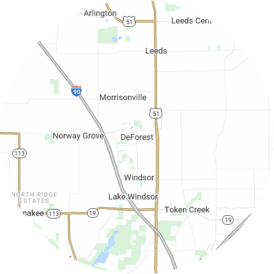 Best pest control companies in DeForest, WI map