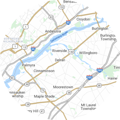 Best moving companies in Delran, NJ map