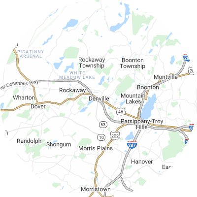 Best pest control companies in Denville, NJ map