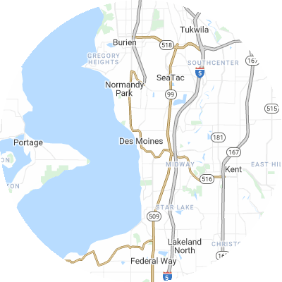 Best moving companies in Des Moines, WA map