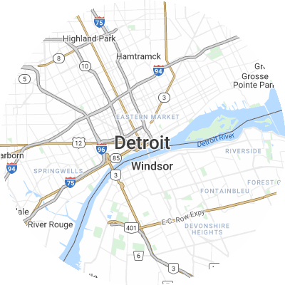 Best roofing companies in Detroit, MI map