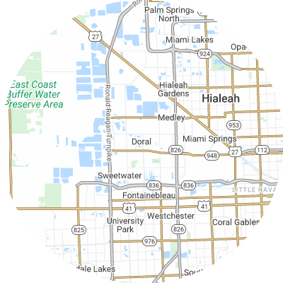 Best roofing companies in Doral, FL map