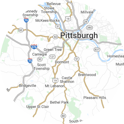 Best window replacement companies in Dormont, PA map