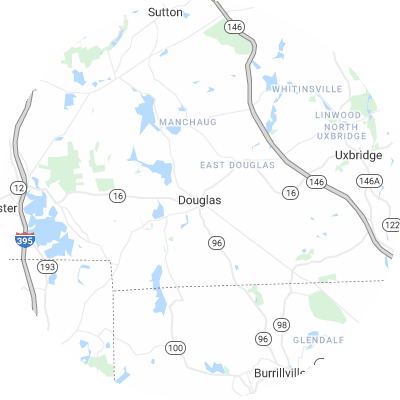 Best window replacement companies in Douglas, MA map