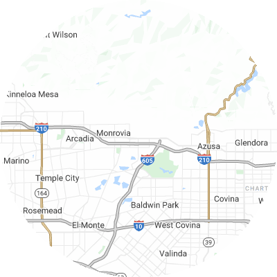 Best pest companies in Duarte, CA map