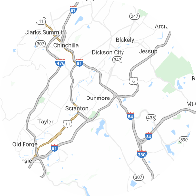 Best moving companies in Dunmore, PA map