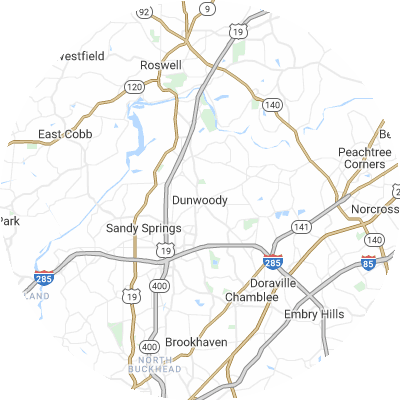Best pest control companies in Dunwoody, GA map