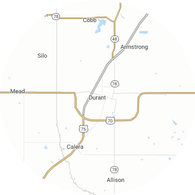 Best moving companies in Durant, OK map
