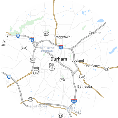 Best gutter companies in Durham, NC map