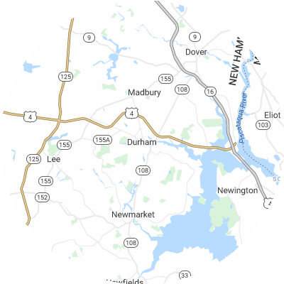 Best gutter cleaners in Durham, NH map
