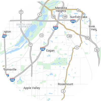 Best lawn care companies in Eagan, MN map
