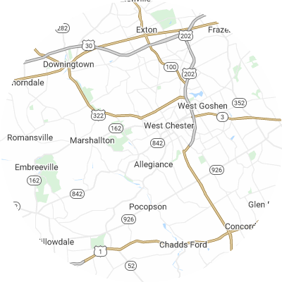 Best moving companies in East Bradford, PA map