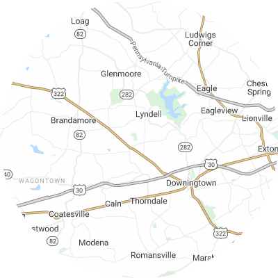Best moving companies in East Brandywine, PA map
