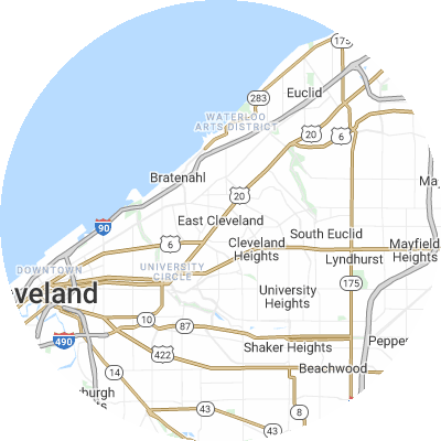 Best pest control companies in East Cleveland, OH map