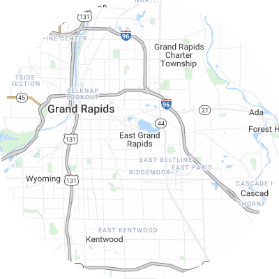 Best lawn care companies in East Grand Rapids, MI map