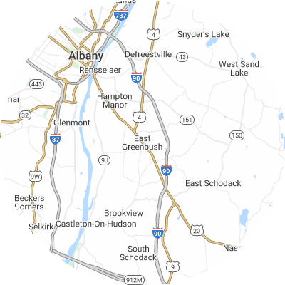 Best window replacement companies in East Greenbush, NY map