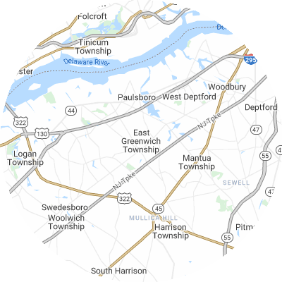Best window replacement companies in East Greenwich, NJ map