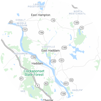 Best lawn care companies in East Haddam, CT map