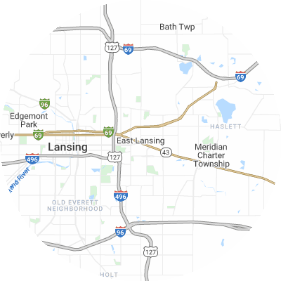 Best moving companies in East Lansing, MI map