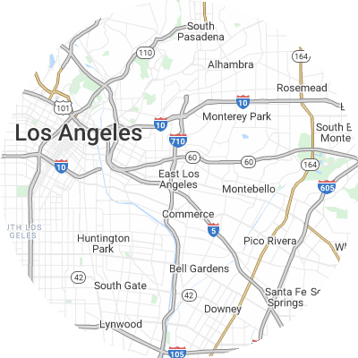 Best gutter guard companies in East Los Angeles, CA map