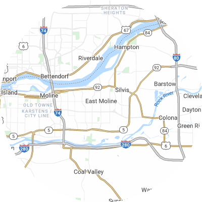 Best pest companies in East Moline, IL map