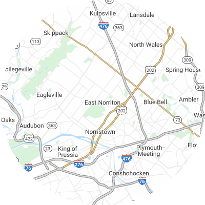 Best lawn care companies in East Norriton, PA map
