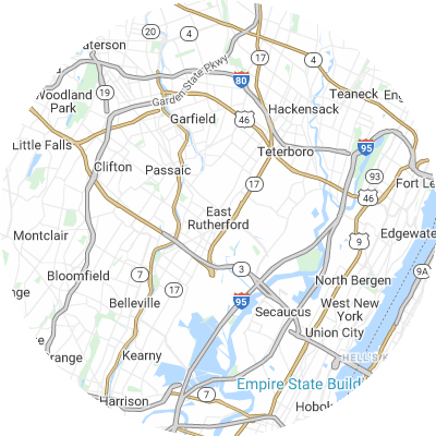 Best moving companies in East Rutherford, NJ map