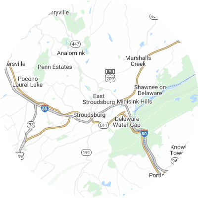 Best roofers in East Stroudsburg, PA map