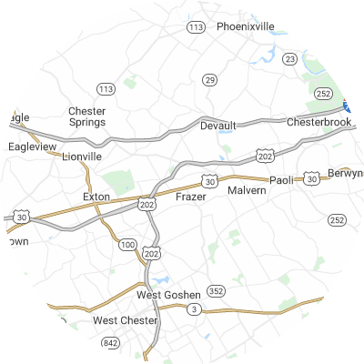 Best gutter cleaners in East Whiteland, PA map