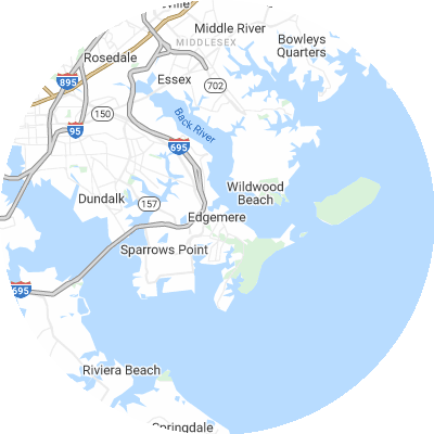 Best plumbers in Edgemere, MD map