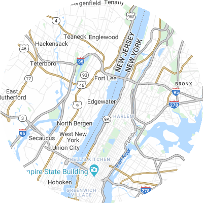 Best moving companies in Edgewater, NJ map