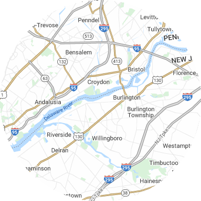 Best roofers in Edgewater Park, NJ map