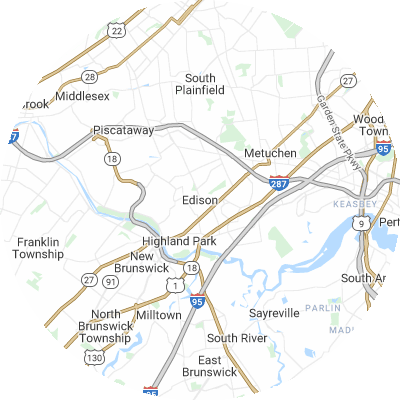 Best window replacement companies in Edison, NJ map