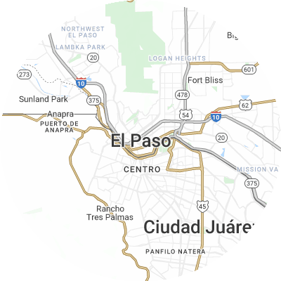 Best moving companies in El Paso, TX map