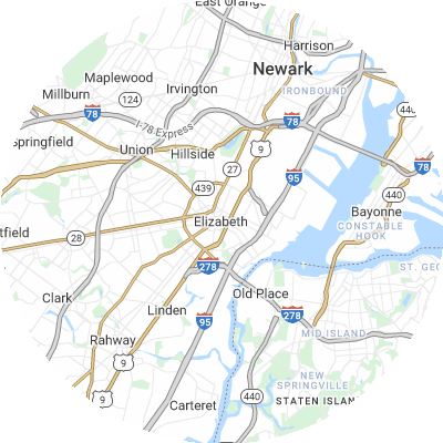 Best pest control companies in Elizabeth, NJ map