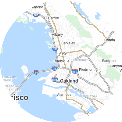 Best moving companies in Emeryville, CA map