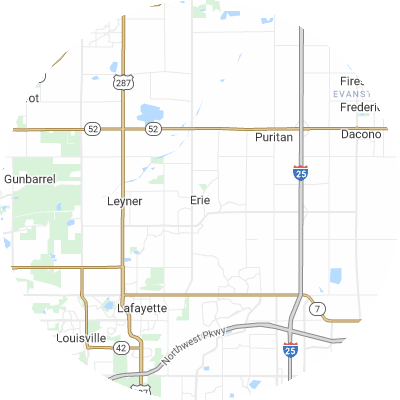 Best moving companies in Erie, CO map