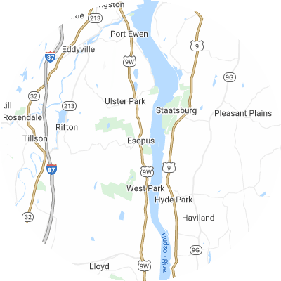 Best roofers in Esopus, NY map