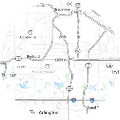 Best pest control companies in Euless, TX map