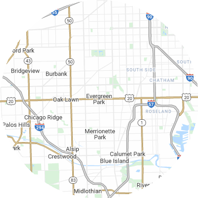 Best solar companies in Evergreen Park, IL map