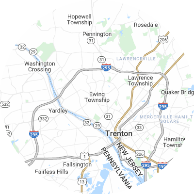 Best moving companies in Ewing, NJ map