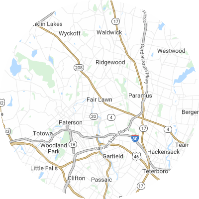 Best moving companies in Fair Lawn, NJ map