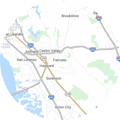 Best gutter companies in Fairview, CA map