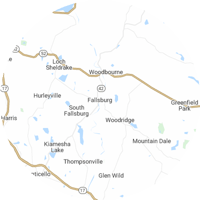 Best window replacement companies in Fallsburg, NY map