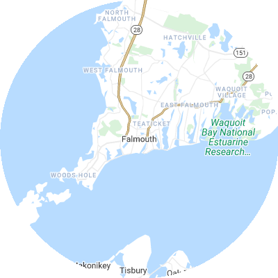 Best plumbers in Falmouth, MA map