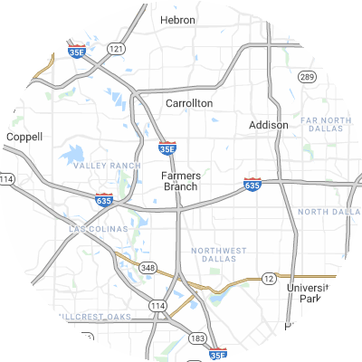 Best window replacement companies in Farmers Branch, TX map