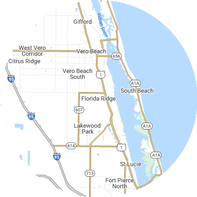 Best gutter installation companies in Florida Ridge, FL map