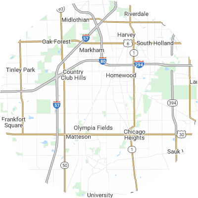 Best window replacement companies in Flossmoor, IL map
