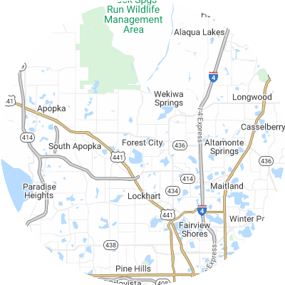 Best plumbers in Forest City, FL map