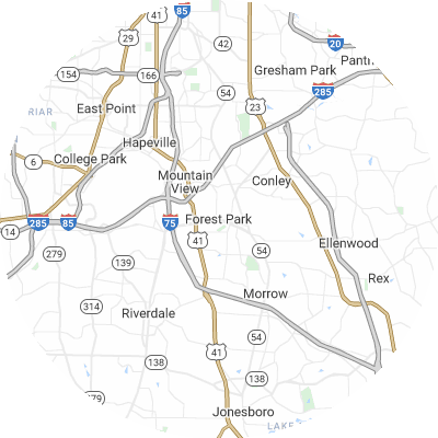 Best moving companies in Forest Park, GA map